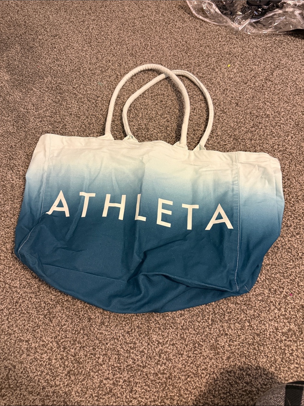 Athleta Blue Ombre Canvas Tote
